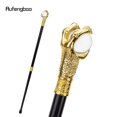 Bastón con forma de garra de dragón dorado con bola de cristal para caminar, bastón decorativo de moda para caballero, elegante bastón para cosplay de 93 cm