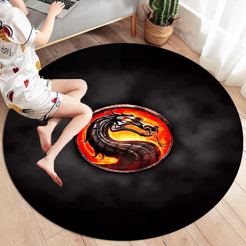 Vortex Crossing Gate Round Area Rug,Carpet Rug for Living Room Bedroom Sofa Playroom Decor,Non-slip Floor Mat