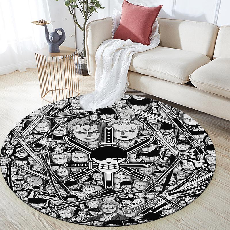 Zoro pattern round rug,Carpet Rug for Living Room Bedroom Playroom ,Non-slip Floor Mat,Holiday Gifts and Birthday Gifts.