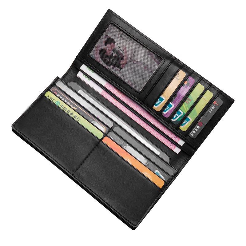 High-end luxury cow leather woven wallet generation men's large-capacity multi-card RFID two-fold wallet