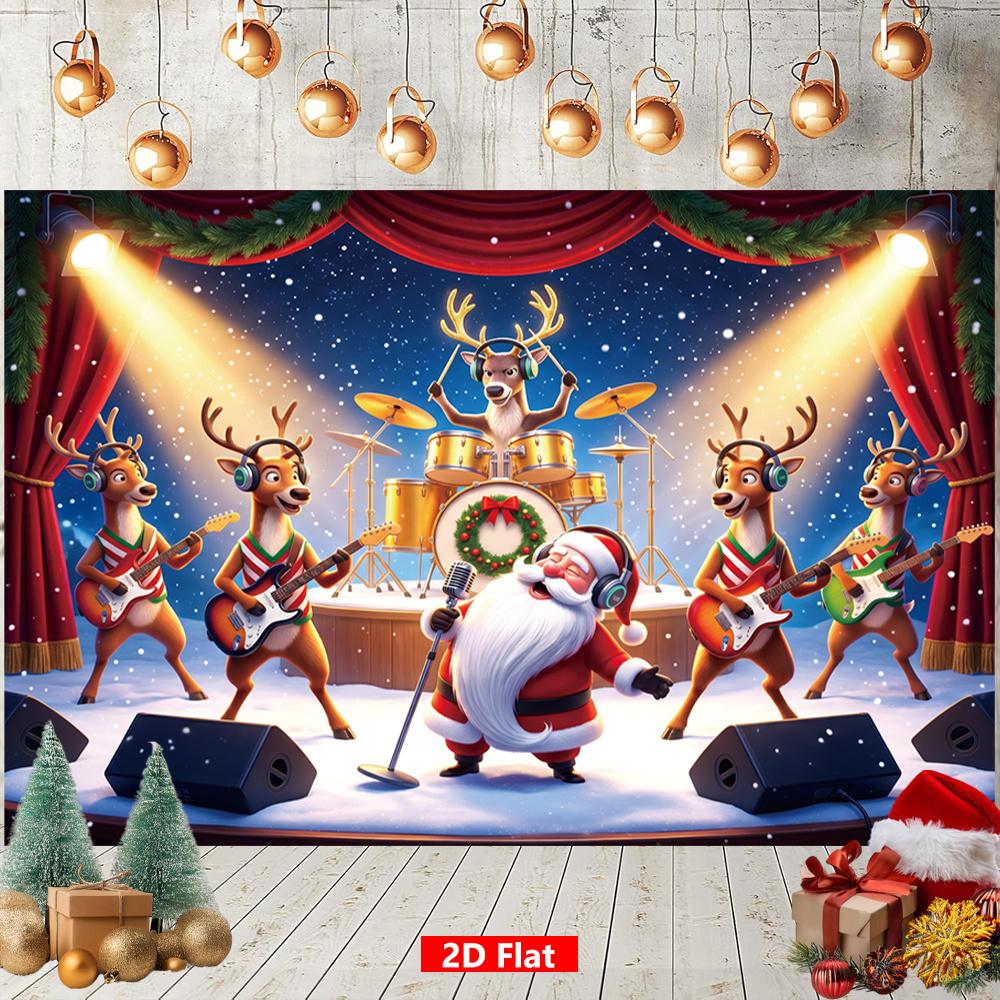 1Pcs Merry Christmas Sanctuary Wall Hanging Decoration Background Xmas Backdrop Decorations For Photo Studio Photo Booth Party