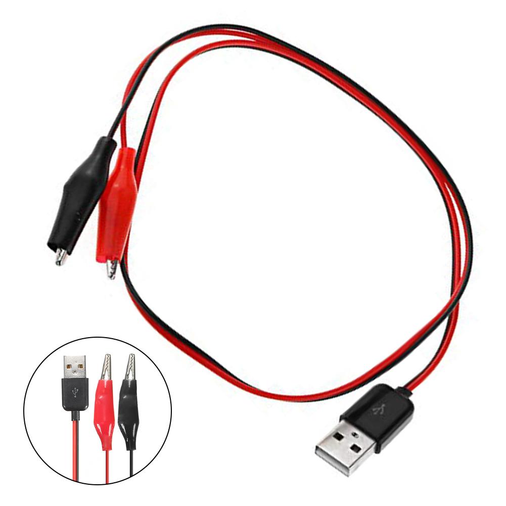 Copper Crocodile Clips Test Wire 60cm for Electronics Testing with Color Coded Red Black Wires and Secure Clips