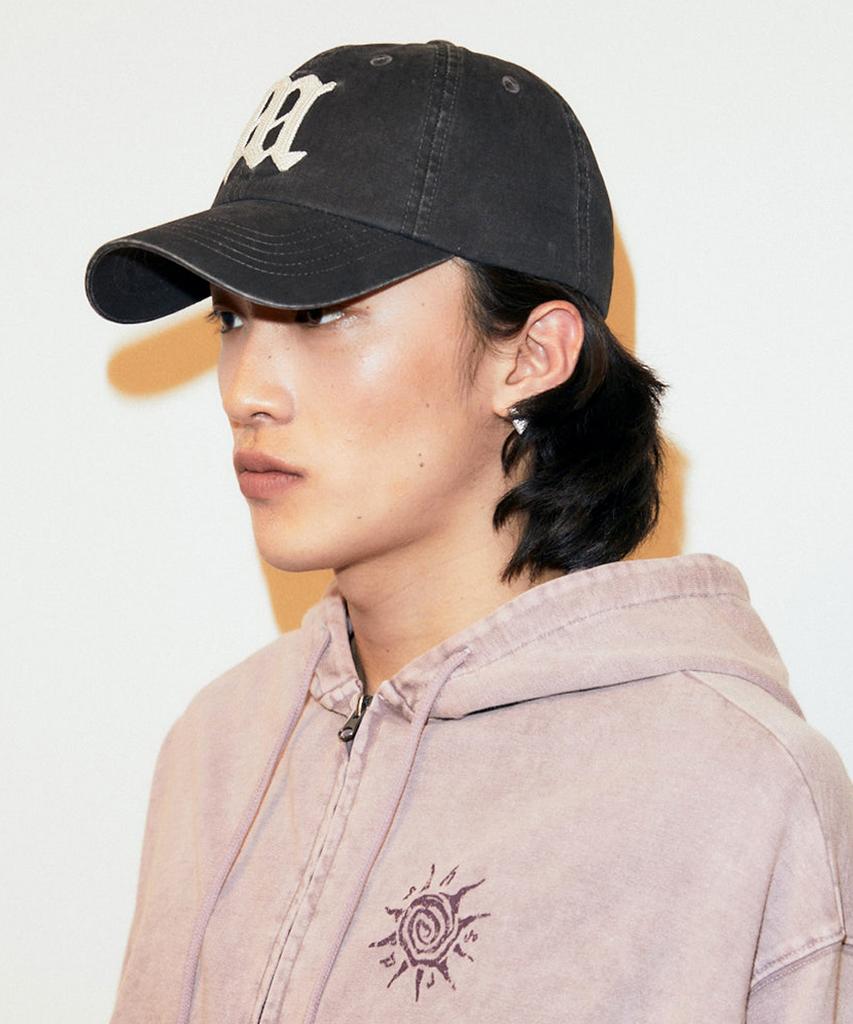 MAHAGRID Vintage Washed M Ball Cap Black(Mg2Gsmab35A)
