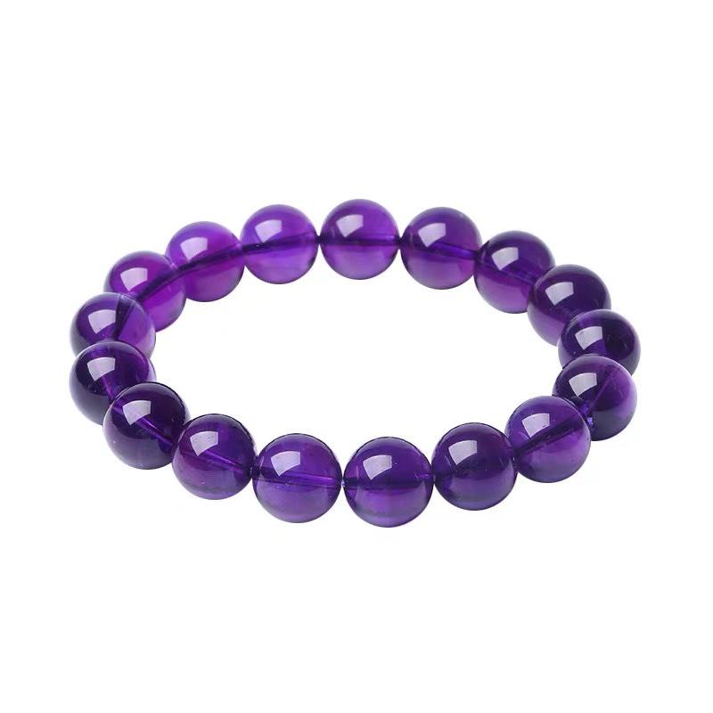 Amethyst Violet Bead Bracelet: Elegant Unisex Jewelry & Popular Purple Crystal Birthday Gift.