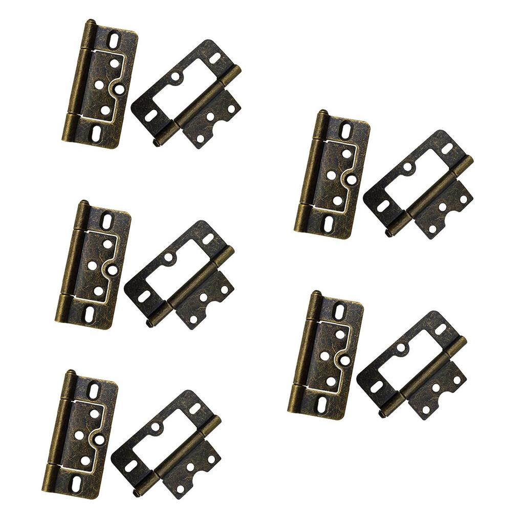10Pieces Door Hinges Without Mortise Silents Operations Convenient for Cabinetry Furniture and Wardrobe Door Daily Use