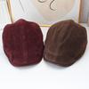 Early autumn new deerskin velvet old money wind retro painter hat women's autumn and winter simple small label showing a small face forward hat