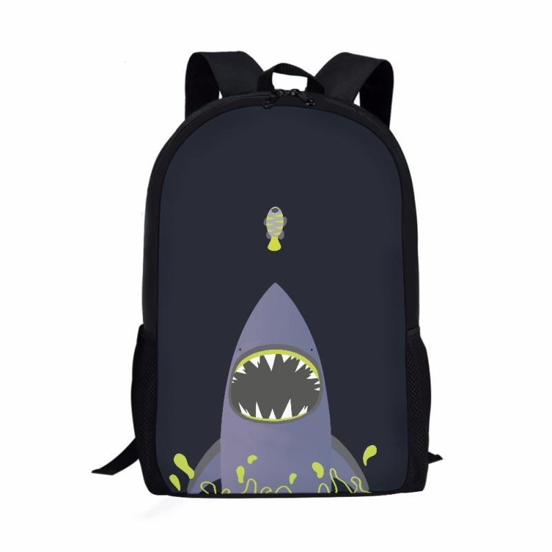 Ocean Sharks Pattern Print Students School Bag Boys Girls Kids Book Bag Daily Casual Storage Backpack Teenager Travel Rucksack