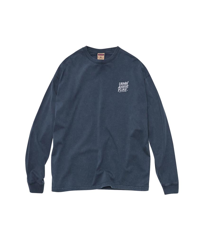 Peullukeu Urban Archive Embroidered Long Sleeve T-Shirt Navy Flt717
