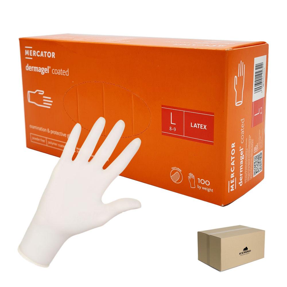 Latex Gloves Mercator Dermagel Coated 100 Pcs Carton 10 Pack