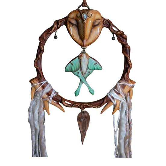 Handcrafted Moth Hanging Decoration Metal Elf Wall Hanging Sculpture Nature Inspired Artistic Pendant for Home Door Window Decor