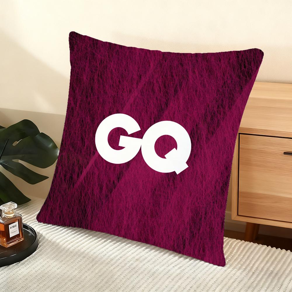 GQ Magazine Cushion Cover Silky Short Plush Home Sofa Cushion Cover - Invisible Zipper Home Decoration