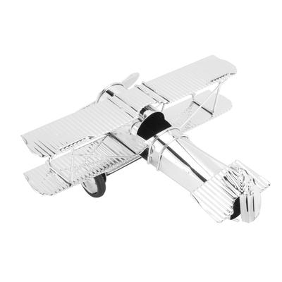 Decoración de Avión de Metal Tamaño Mediano Avión de Hierro Decoración de Escritorio para Hogar y Oficina 7111U 1302 Plateado