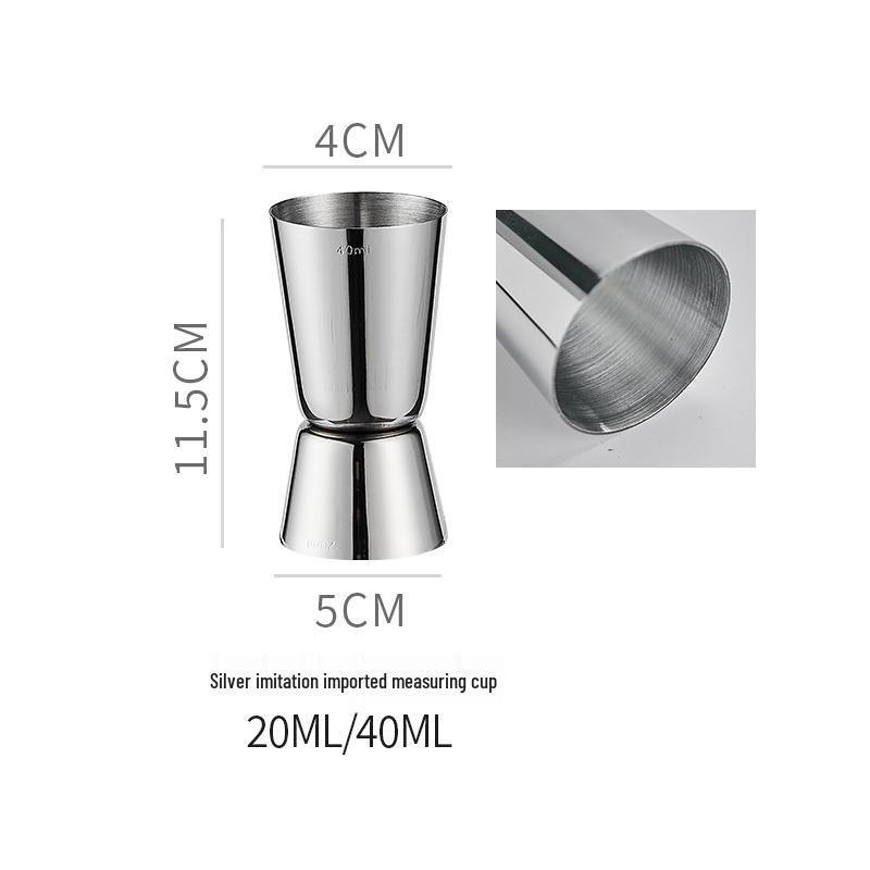 Double-Headed Stainless Steel 304 Gold Ring Jigger with Scaled Measuring Cup for Cocktails