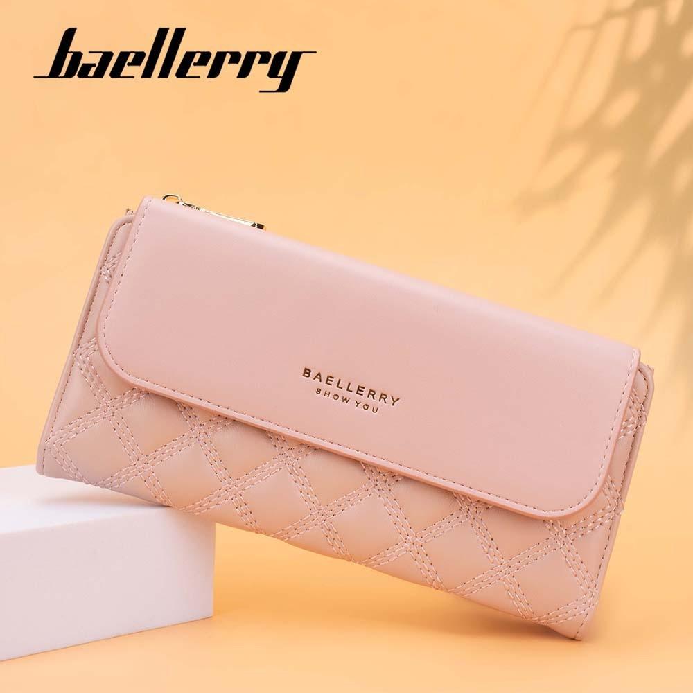 Designer Long Wallet For Ladies With Quilted Pattern And Antitheft Features For Casual Outings
