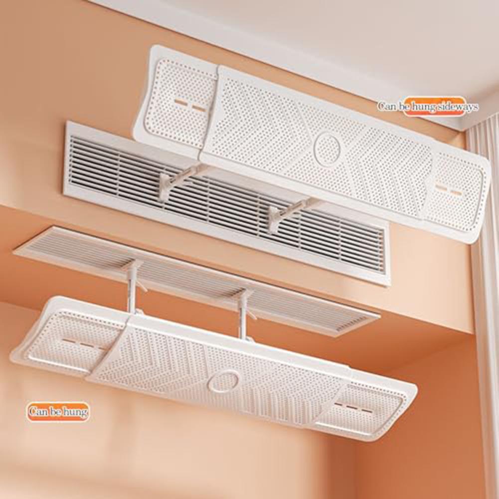 Air Vent Deflector 43x20x4cm Plastic White Retractable From 60 Cm (23.6 In) To 94 Cm (37 In) 180° Adjustable Air Conditioner