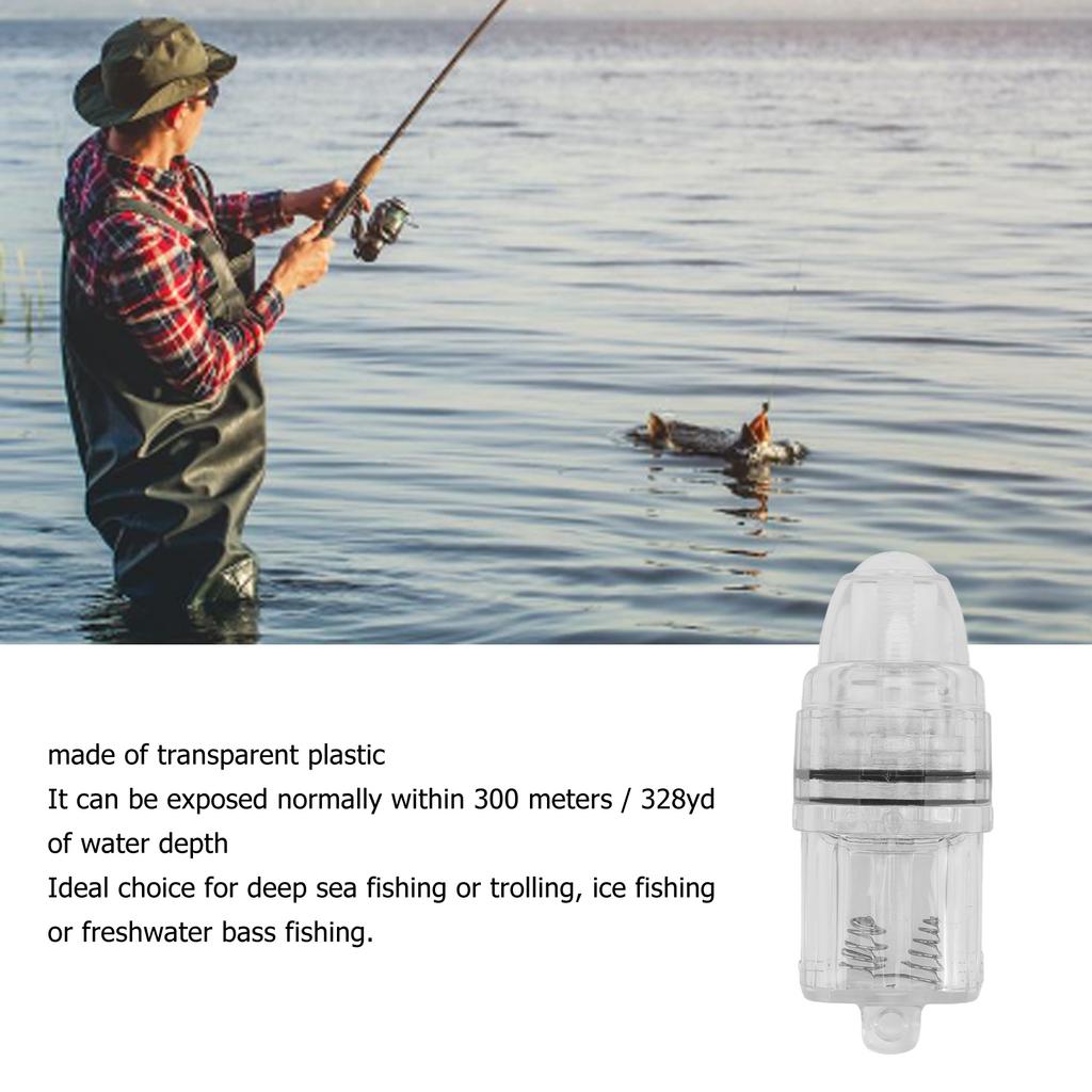 Luce da Pesca Drop Fishing in Plastica Trasparente Alimentata da Batteria AA Luce LED da Pesca per Pesca a Traina Mare Acqua Dolce