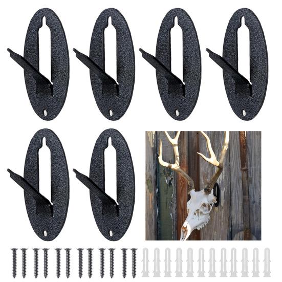 

6Pcs Whitetail Deer Skull Hook Wall Mount Strong Load-bearing Rustproof Quick Install