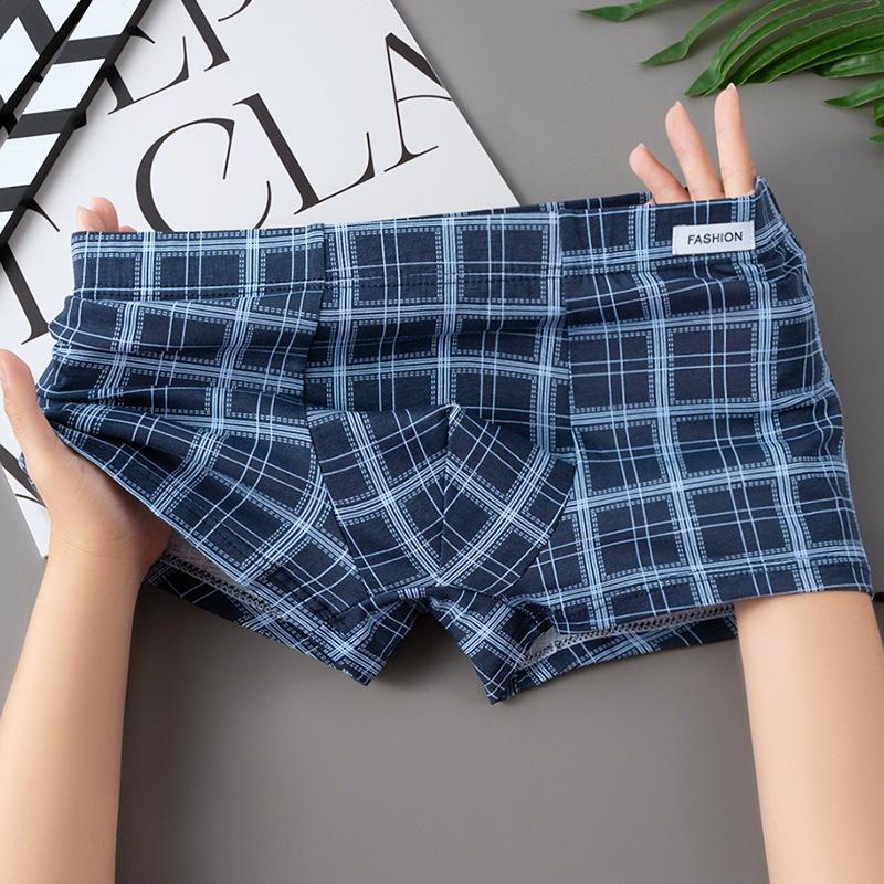 Large Size Men Fall New Trend Personality Plingham Cotton Comfortable Breathable Flat Angle Underwear