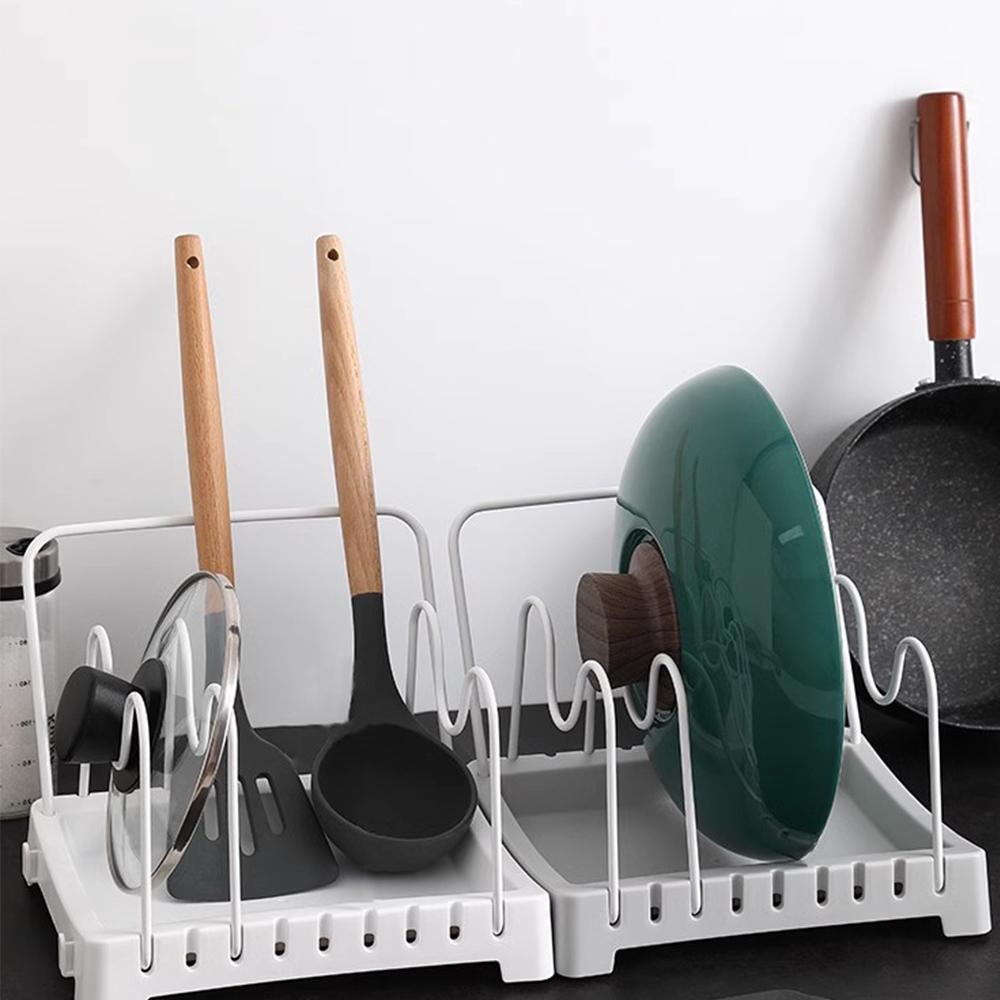 1PCS Kitchen Pan Pot Cover Lid Rack Stand Spoon Holder Home Storage Soup Spoon Rests Drain Rack Kitchen Organizer Shelf ToolsTowel Holder Rack
