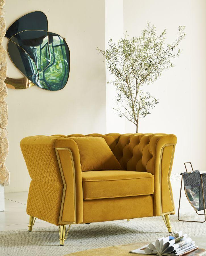 Armchair Emy Mustard With Cushion Cm 104X83X76
