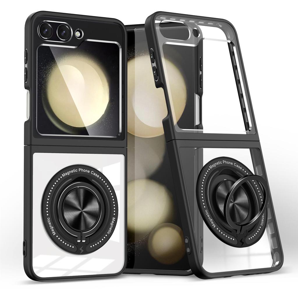 Samsung Z Flip7/6/5 360° Rotating Magnetic Wireless Charging Drop-Proof Clear Case