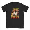 Humorous Rooster-Themed T-Shirt Made of Featuring Vintage Design with Round Neck and Short Slee