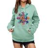 Women's Winter Christmas Printed Pullover Hooded Sweatshirt Fleece Long Sleeve Sweatshirt