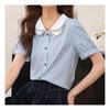 Navava Men Stripe Double Collar Short Sleeve Shirt Nb2154