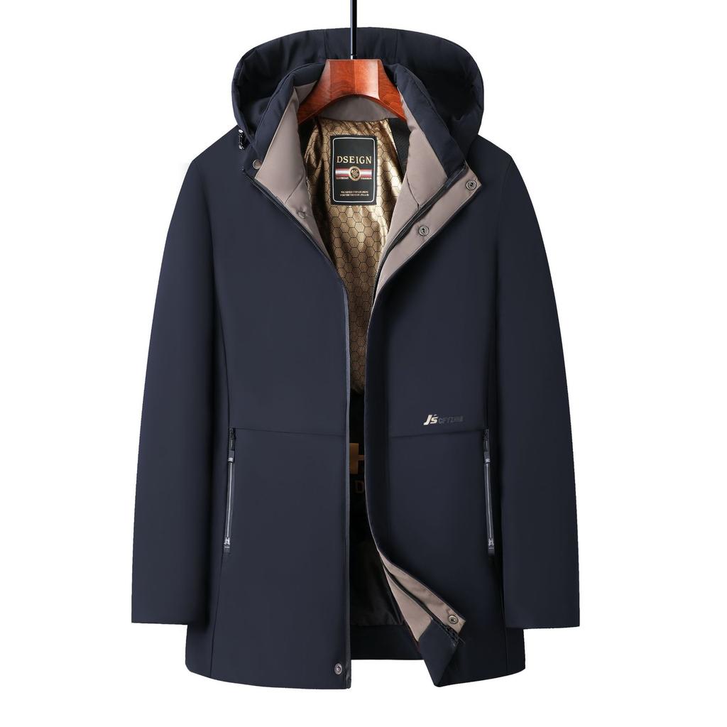 Middle-aged Men's Dad's Autumn and Winter Coat New Business Casual Lapel Middle-aged and Elderly Men's Cotton Clothing Men's Fashion Trend