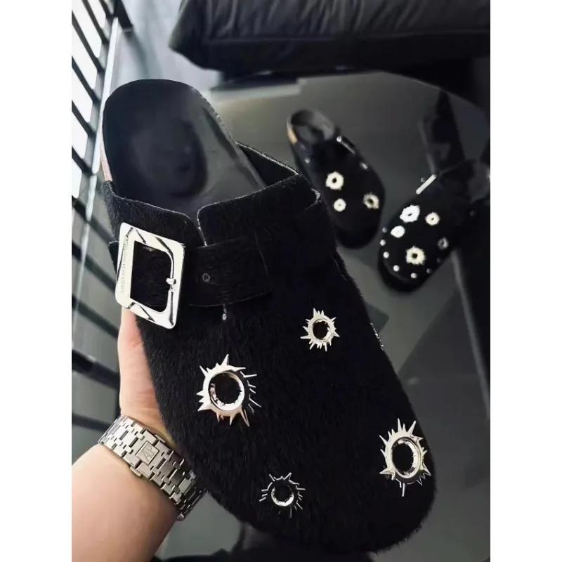 Fashion Women Platform Slippers Designer Mules Trend Brand Suede Casual Shoes Autumn Sneakers Walking Slides Zapatillas De Mujer