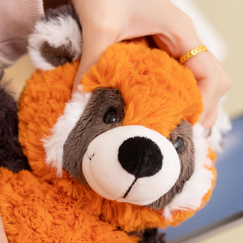 25 cm Peluche Carino Ailurus Fulgens Panda Rosso Giocattolo di Peluche Ripieno Coda Lunga Pupazzo Animale Cartone Animato Marionetta a Mano Peluche Interattivo Carino Regalo