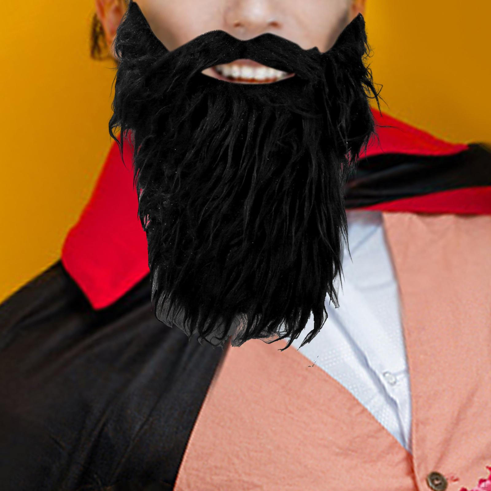 

Fake Beard Halloween Hairpiece for Men Comfortable Elastic Cosplay Accessory Masquerade Party Black