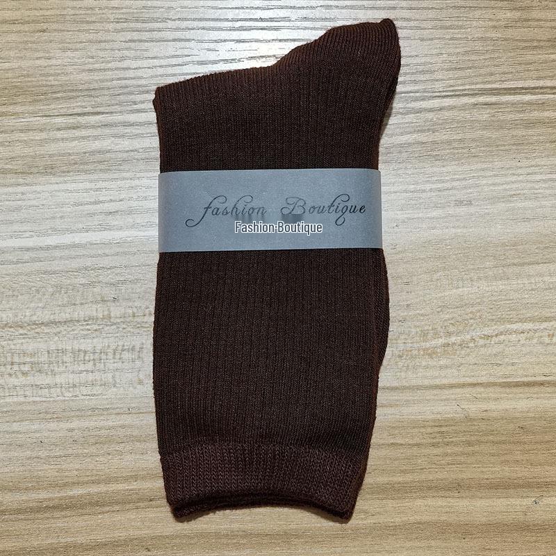 

2025 Женские красочные дофаминовые гольфы до середины икры для танцев - Однотонные хлопковые в рубчик с присборкой для всех сезонов Without Waistband