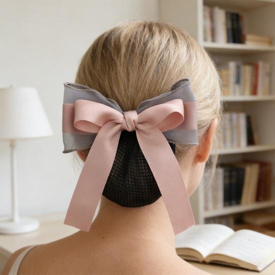Rete per Capelli Fiocco Decorazione Tessuto Resistente Rete per Capelli Acconciatura Semplice Fiocco per Capelli Decorazione Uso Quotidiano Festa Uscita Accessori per Capelli