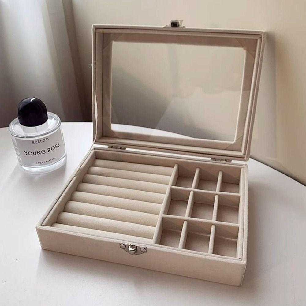 Porte-bague Organisateur de bijoux Boîte d'exposition de bijoux transparente Boîte de rangement pour bijoux Rangement de voyage