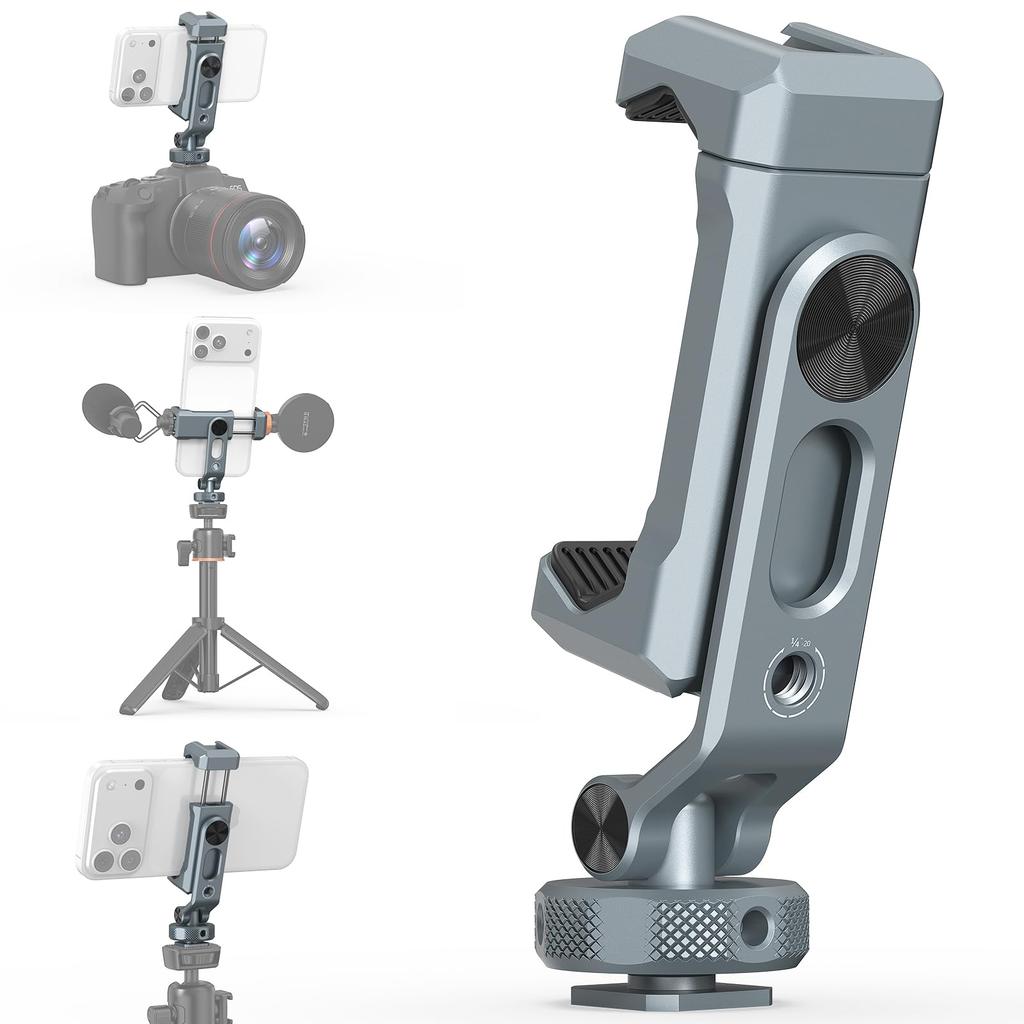 VRIG Smartphone Smartphone Adjustable Cold Smartphone Screw Compatible with Selfie and Light All-Metal Holder, Tripod, Camera, Holder, 360° Rotation,