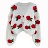 Modă Toamnă Iarnă Cardigan pentru Femei Pulovere de Toamnă Supradimensionate cu Flori Cardigan Tricotat cu Fața Deschisă Cardigan Dulce pentru Femei