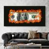 Creative Burning 100 Dollars Posters and Prints Modern Inspirational Bill Canvas Painting Wall Art for Living Room Home Decor