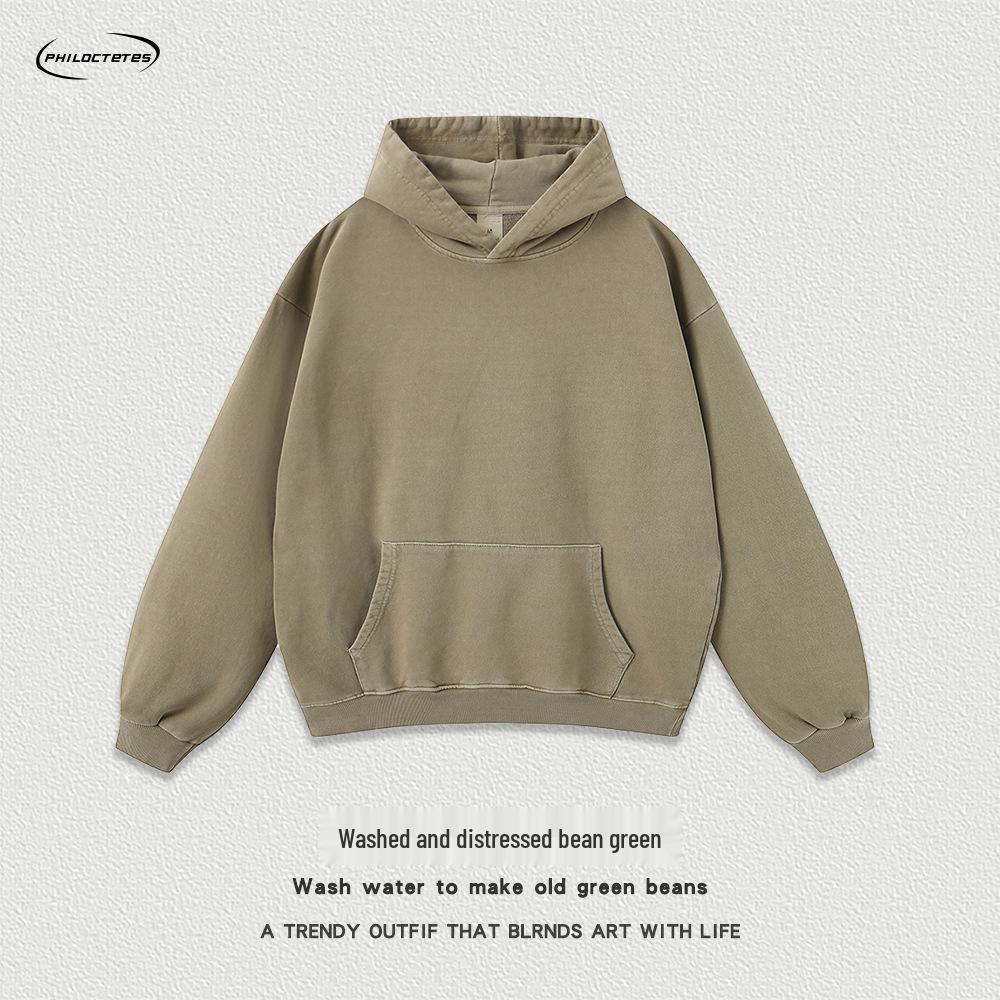 420g Salt-Washed Distressed Oversized Retro Hoodie