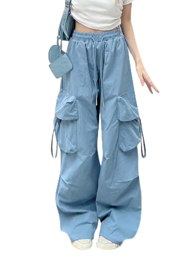 SvaYvee Cargo Wide Leg Long Warm Solid Loose Size 2XL Women's Fleece-Lined Pants, Pants, Pants, Pants, Casual, Stylish, Warm, Color, Fit,