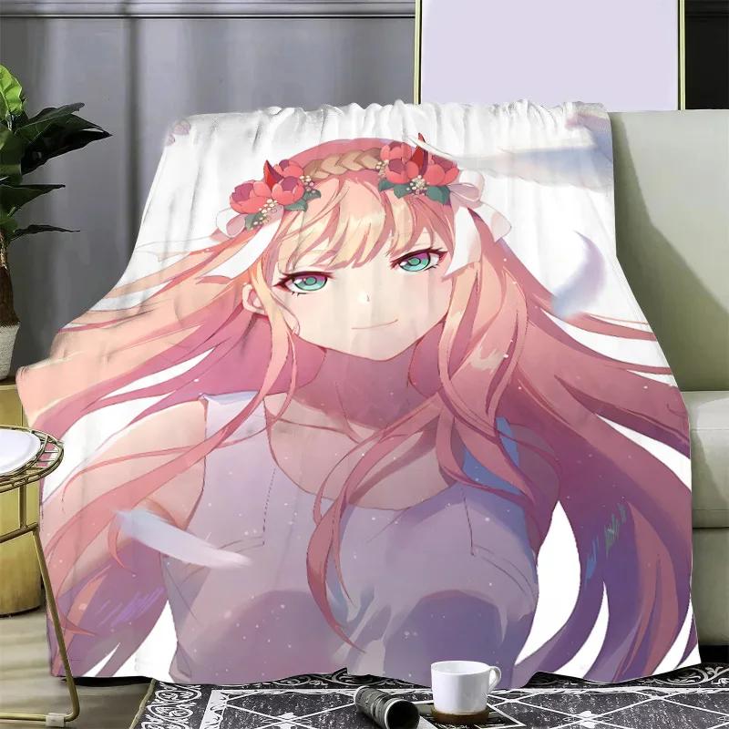 Sexy Girl ZERO TWO DARLING Printed Blanket Picnic Blankets Warm Blanket Soft and Comfortable Blanket Home Travel Birthday Gifts
