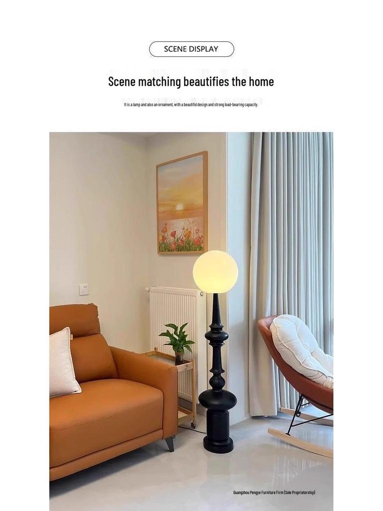 Mid-Century Italian Standing Floor Lamp - Retro Design with Roman Column for Living Room, Bedroom, or Sofa Side.