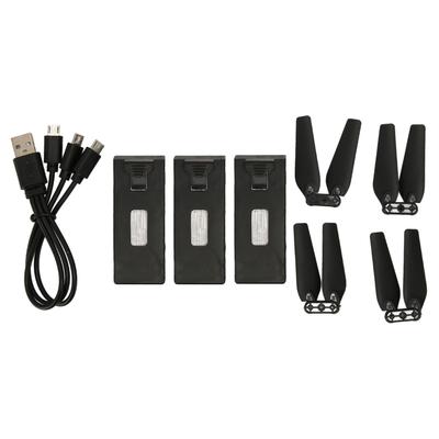 3PCS 3.7V 1800mAh Drone Battery Plug and Play RC UAV Battery with Propeller Blades for E88 E88PRO