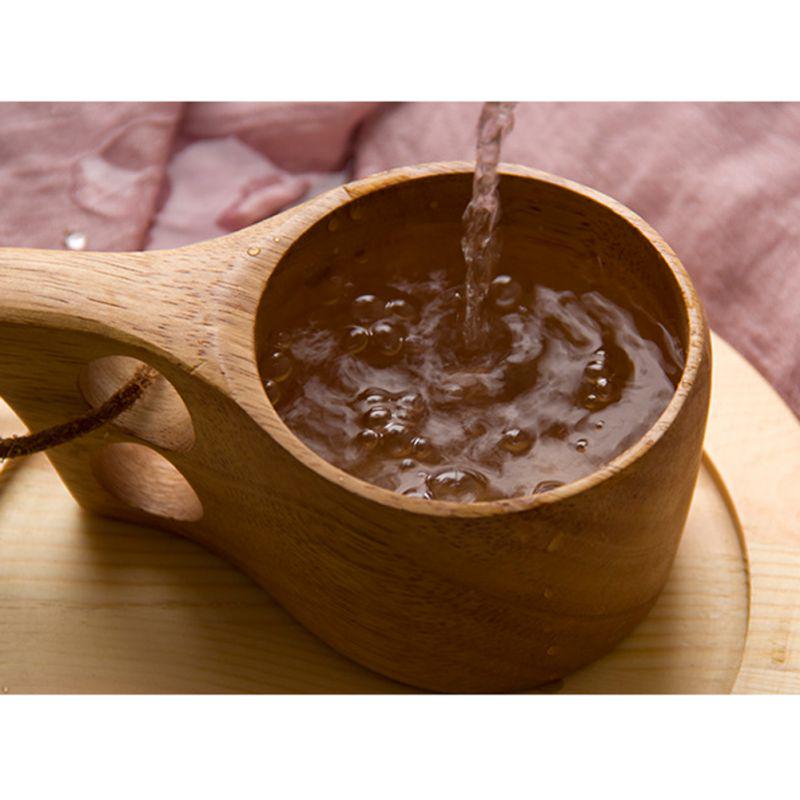 Kaffekopp Naturlig Jujubetre Tekopp Med Håndtak Melk Reise Vin Ølkopper Til Hjemmebar Kjøkkenredskaper