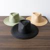 202601-hh5395A Breathable ins chic summer solid Natural raffia grass classic  fedoras cap men women panama jazz hat