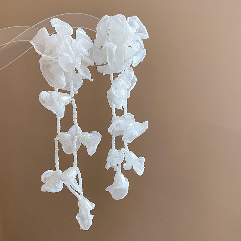 1 Pair Temperament Vacation Flower Eardrops with Beads Tassel Women Seaside Earrings  Birthday