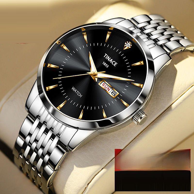 English Dual Calendar Automatic Non-mechanical Watch Men's Glow-in-the-dark Waterproof Business Casual Watch