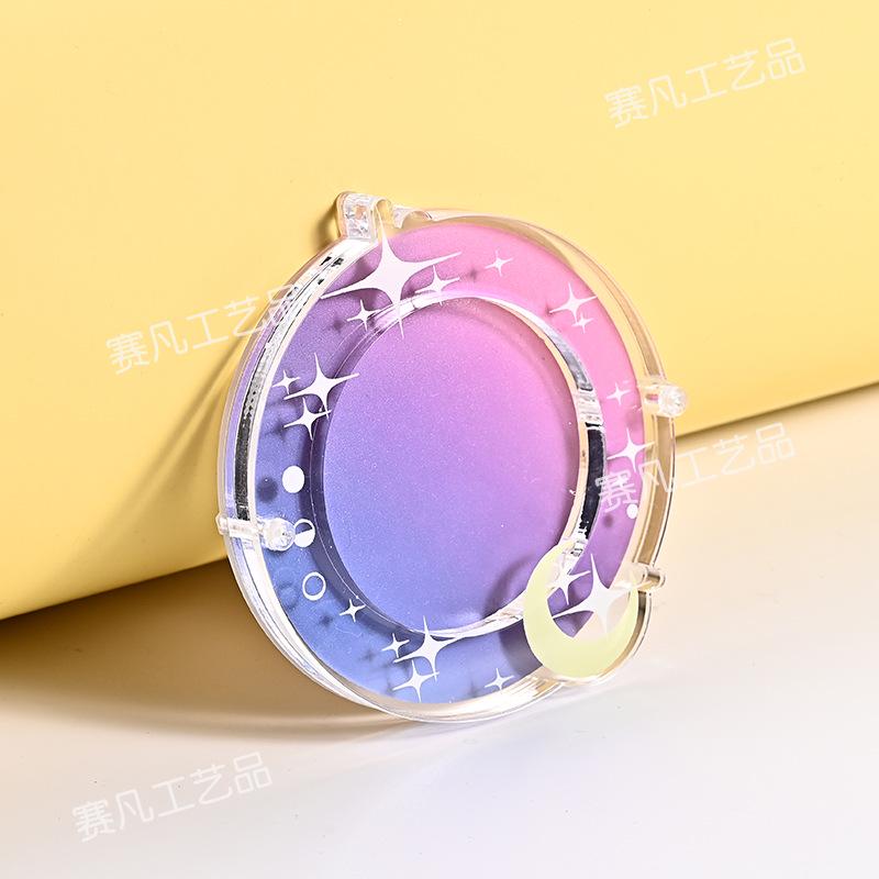 Gu Mei Acrylic Badge Display Stand: Customizable Badge Holder with Built-in Collection Brick, In Stock, Ideal for Star DIY Projects. Inner Diameter 6cm