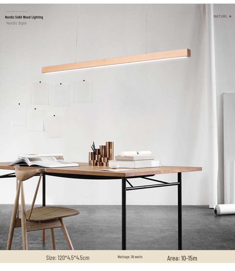 Solid Walnut Chandelier: Modern Chinese-Style Lamp for Living, Dining, or Tea Rooms