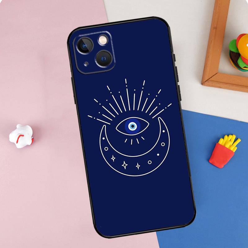 Blue Evil Eye Phone Case For iPhone 16 Pro Max 11 12 13 14 15 Pro Max Mini XR 16e 15 16 Plus Cover Shell